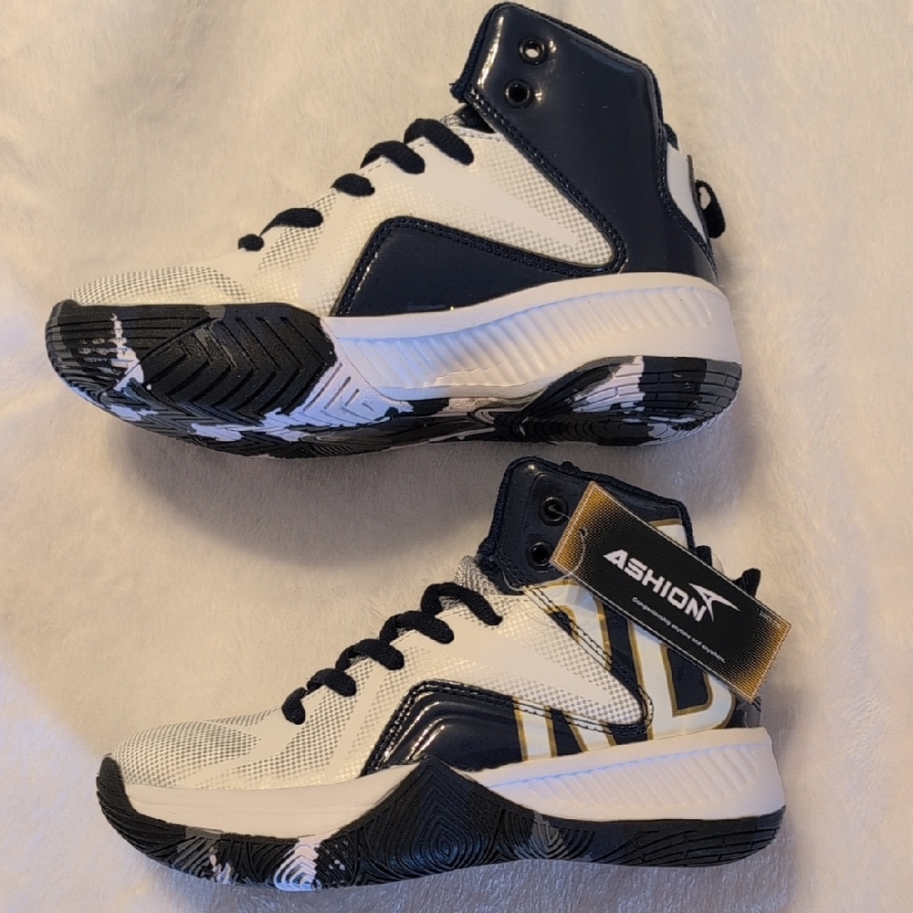 Navy Blue And White High Tops Sneakers